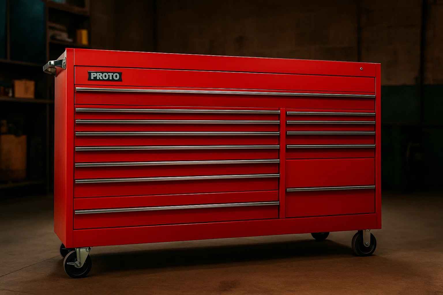 جعبه ابزار بزرگ 10 كشوئي چرخ دار قرمز PROTO