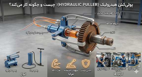 پولی کش هیدرولیک چیست ؟  تفاوت پولی کش هیدرولیک و فولی کش  عکس و کاربرد 