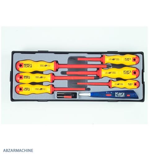 سری پیچ گوشتی عایق برق تخت و چهار سو 7 عددی  FORCE