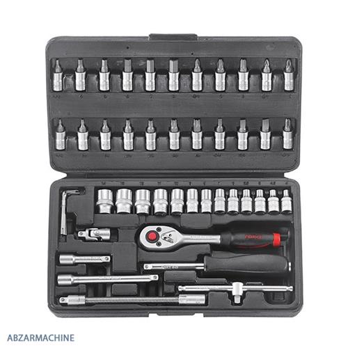 جعبه بکس  1/4 اینچ درایو 46 پارچه FORCE