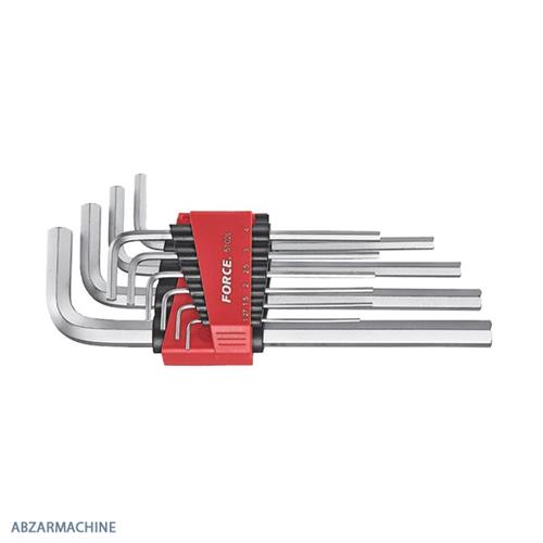سری آچار آلن بلند L شکل 10عددی FORCE