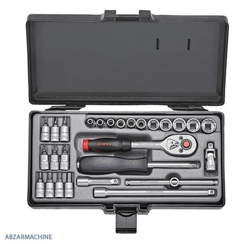 جعبه بكس 1/4 درايو 27 عددي 6 پر میلیمتری و اینچی FORCE