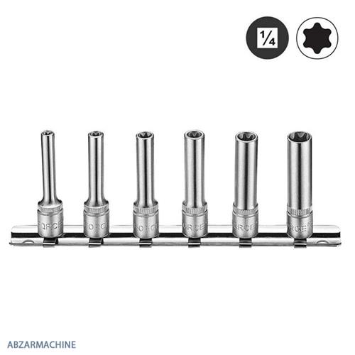 سری آچار بکس ستاره ای ریلی 1/4 اینچ درایو بلند FORCE