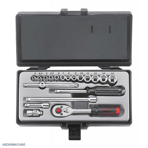 جعبه بکس 1/4 اینچ درایو 19 پارچه FORCE