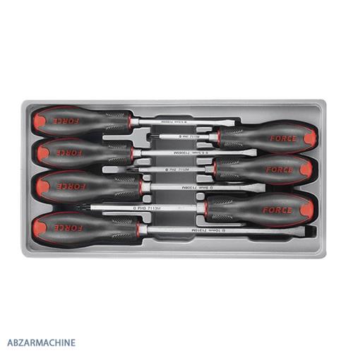 سری پیچ گوشتی ضربه خور تخت و چهار سو 7 عددی  FORCE