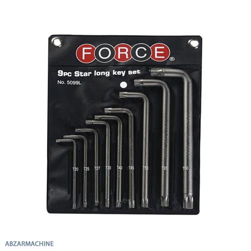 سری آچار ستاره ای بلند 9 عددی   FORCE  